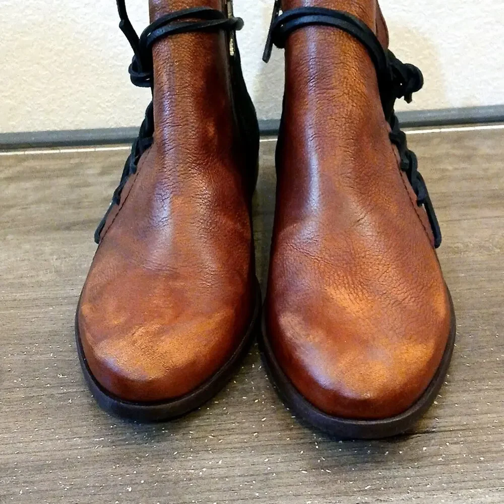 Veracruz leather ankle boots brown and black 9.5 - Picture 5 of 9
